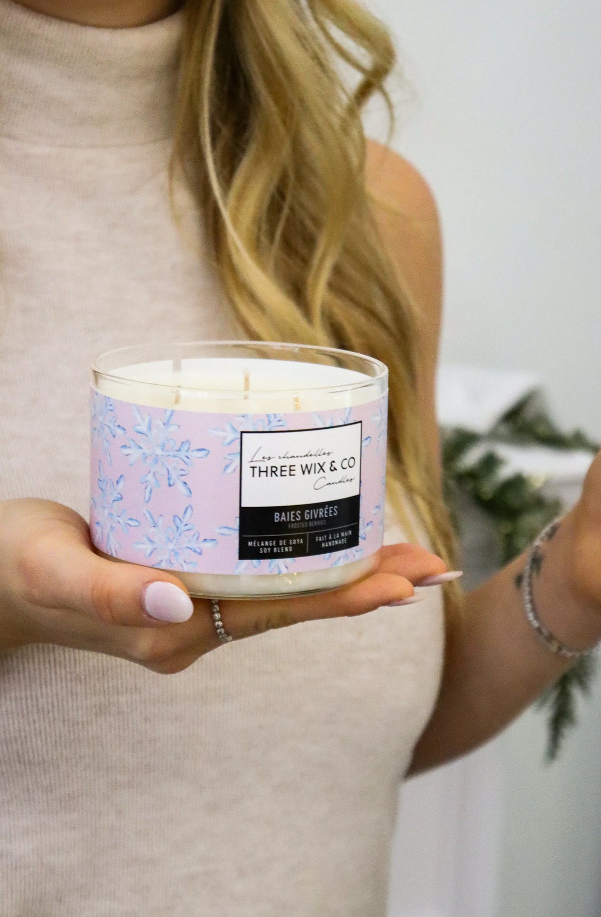 Frosted Berry Candle - Three Wix And Co