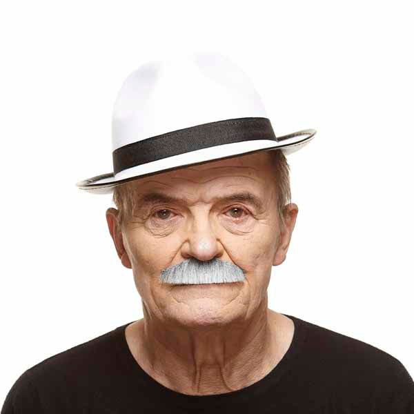 Fausse moustache autocollante - Grise