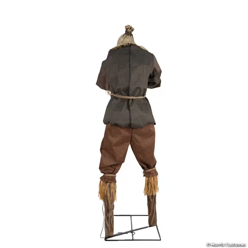 Animated Light-Up Grim Stalker Scarecrow Halloween Decoration - 7 ft