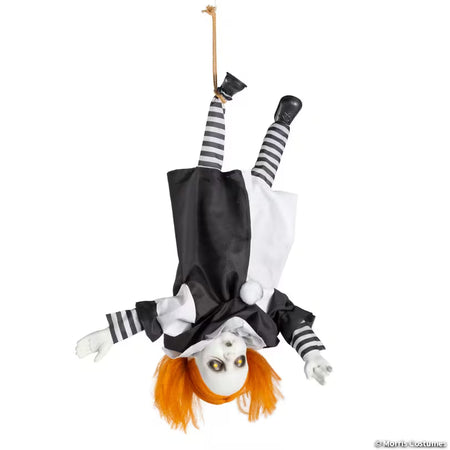 Animated Light-Up Shaking Talking Upside-Down Girl Halloween Decoration - 2 ft