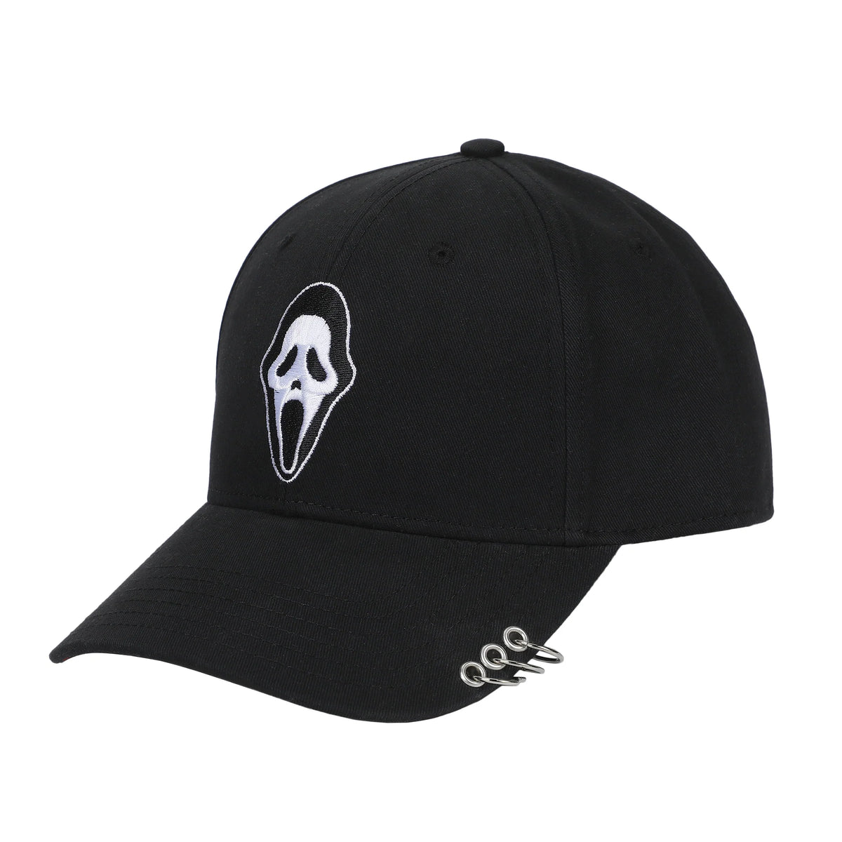 Casquette noire Ghost Face brodée pour homme