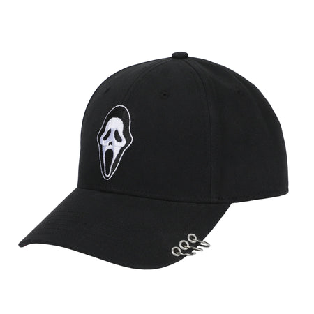 Casquette noire Ghost Face brodée pour homme