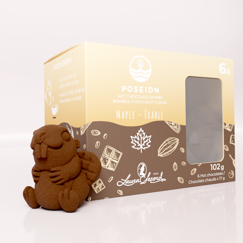 Hot chocolate - Maple - Box of 6 Chocolate Bombs - Poseidn