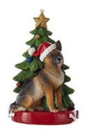 Ornement Chien Résine avec Arbre de Noël Assortiment 4.25"