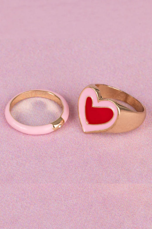 Boutique Chic Tickled Pink Rings, 2pcs