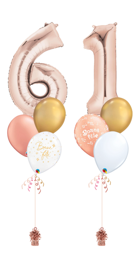 Balloon Bouquet - Age - Rose Gold