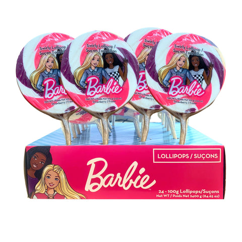 Barbie, giant swirl lollipops 100g