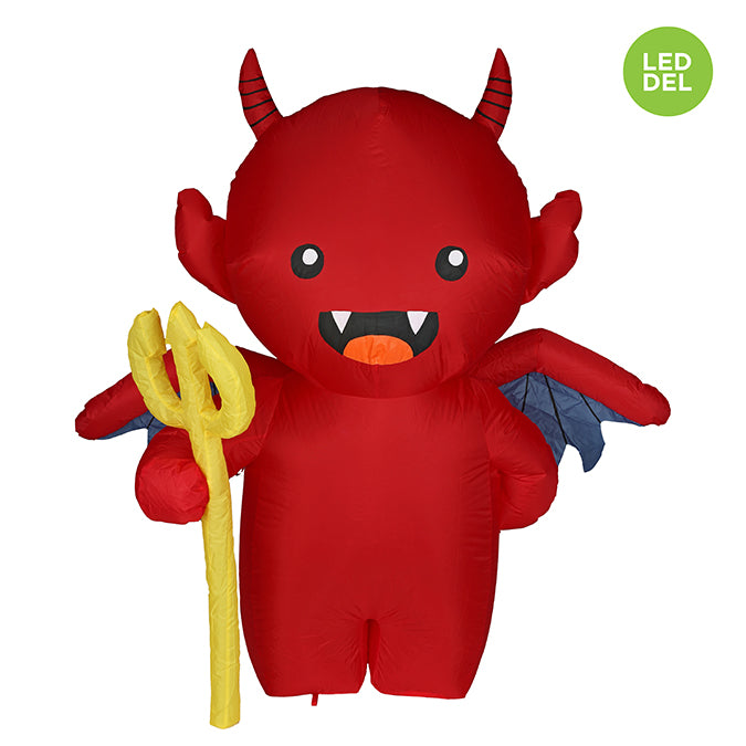 Diable rouge gonflable lumineux LED