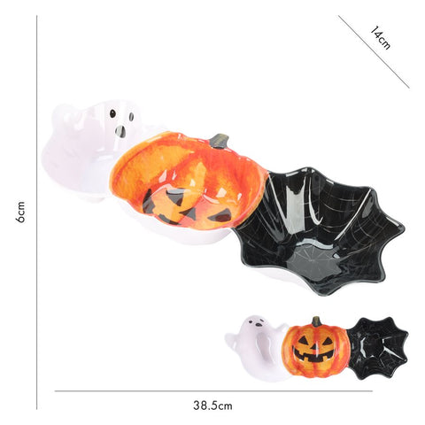 Bol de service Halloween à 3 sections