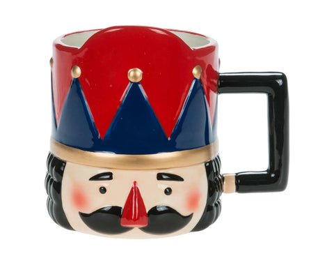 5" TOY SOLDIER MUG W/RED/BLUE HAT