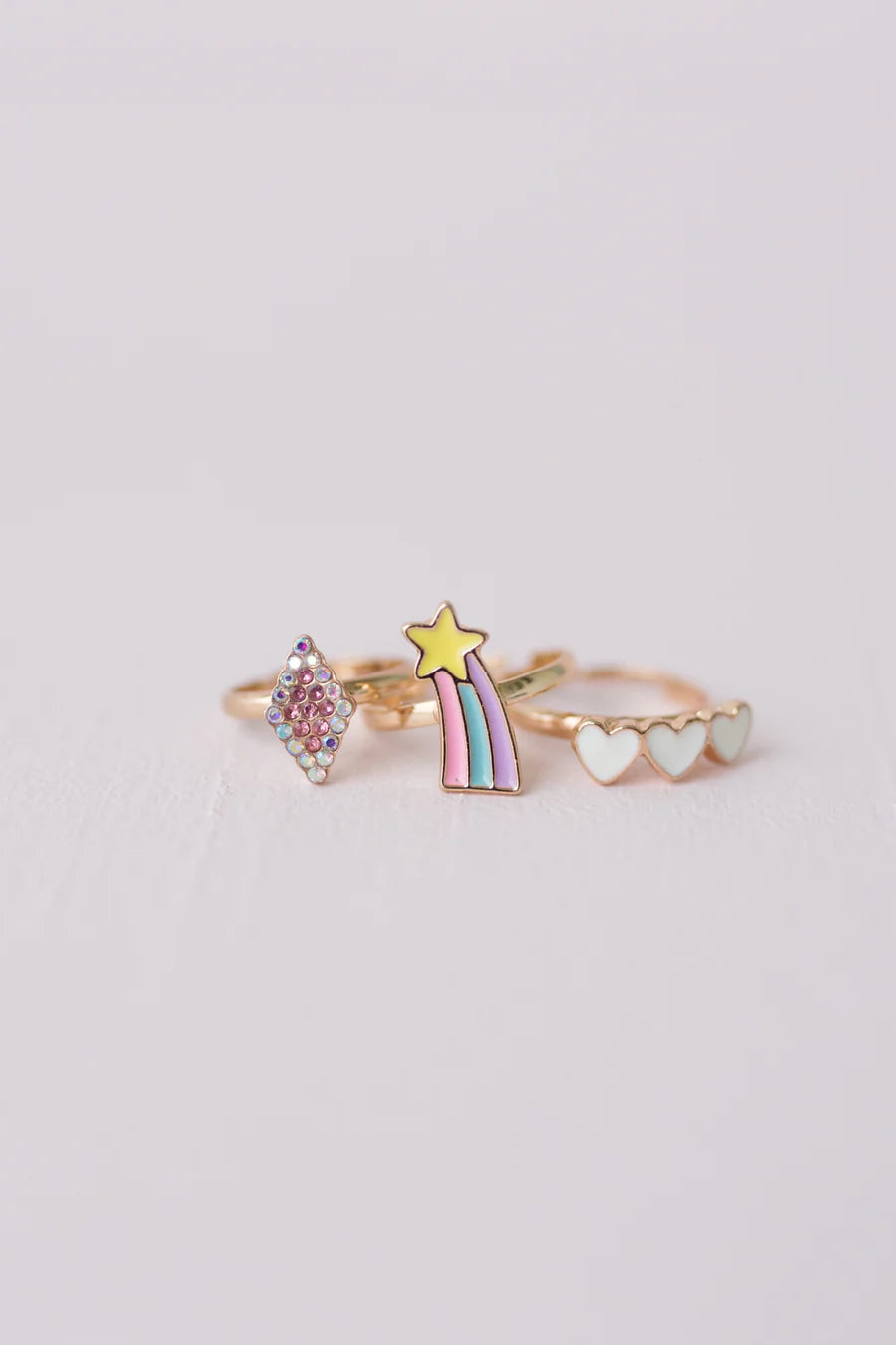 Boutique Heart Star Rings, 3pcs