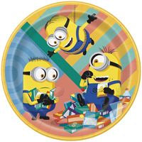 9in Paper Dinner Plates - Minions (8/pkg)