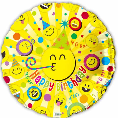 Happy Birthday Smile Face - 18"