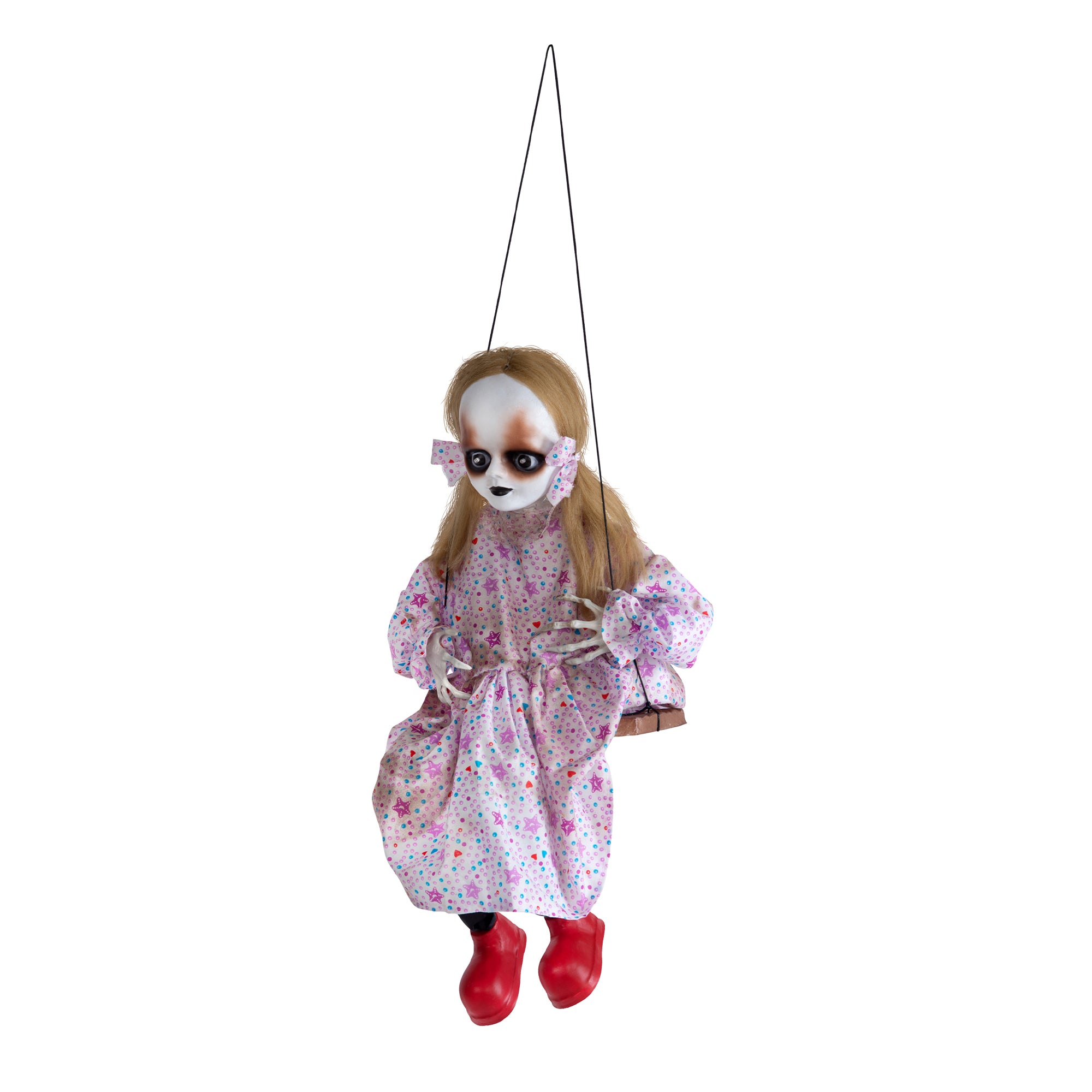 Psychopathic Little Girl on Swing with Light, Sound and Movement