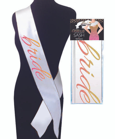 GLITTERED BRIDE SASH