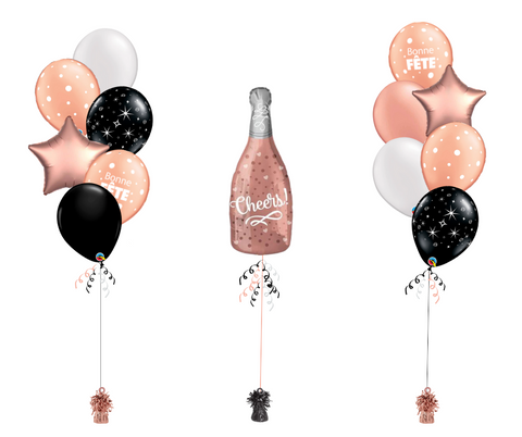 Bouquets de ballons - Rose gold et noir