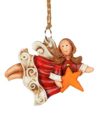 Angel ornament with star or heart (2.5")