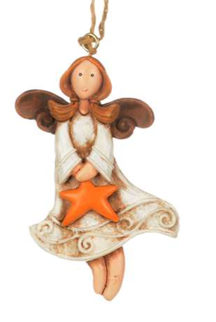 Angel ornament with star or heart (2.5")