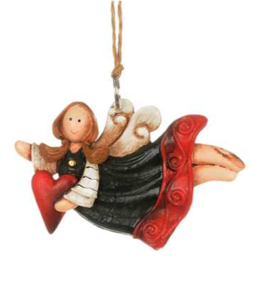 Angel ornament with star or heart (2.5")