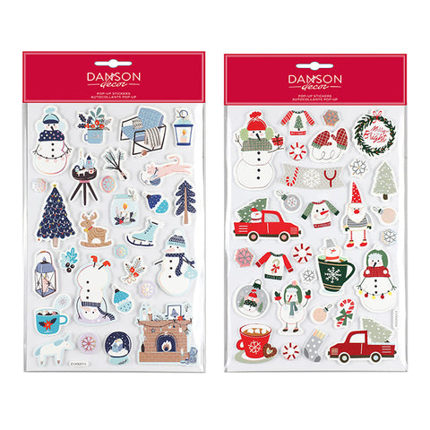 FOAM 3D CHRISTMAS STICKERS 14.5CM X 25CM, SHEETS