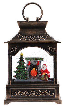 Water globe lantern, luminous Christmas scene (25cm)