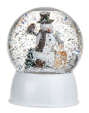 Boule d'eau avec neige paillettes, base blanc mat (100mm)