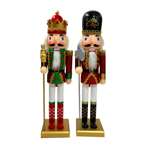 WOOD KING NUTCRACKER 38CM, : RED, GREEN