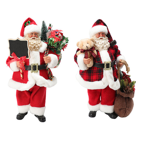 FABRIC TRADITIONAL SANTA 28CM, RED/WHITE