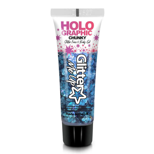 Gels holographiques à paillettes épaisses pour visage et corps - Cosmic Blue