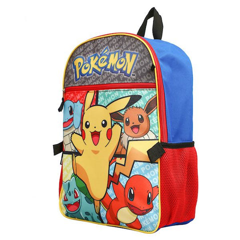 Pokemon Pikachu Characters 5 Piece Kids 16" Backpack Set