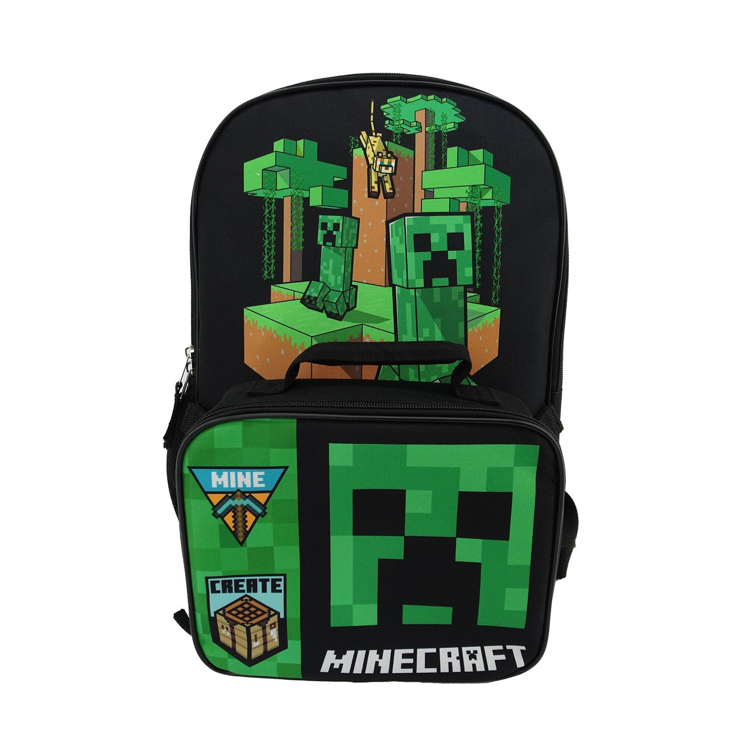 MINECRAFT - 16 Backpack with Lunch Kit features Sublimation Print OSFA