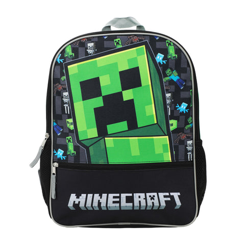 Minecraft Creeper Character Pattern 16" Kids Backpack