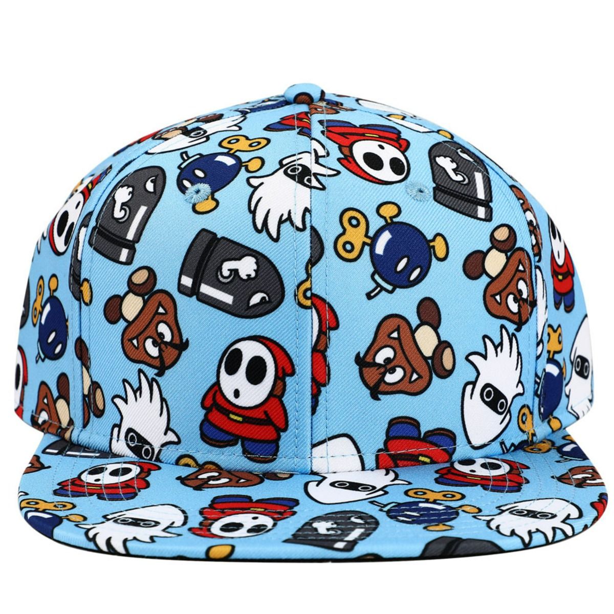 Super Mario Brothers Enemies All Over Print Cap Blue