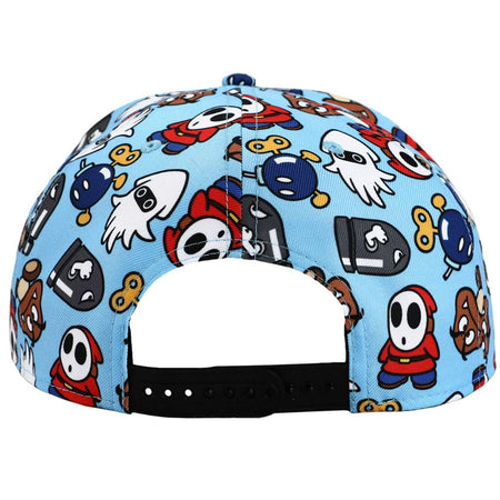 Super Mario Brothers Enemies All Over Print Cap Blue