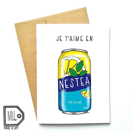 Funny I love you card in Nestea