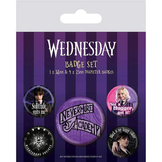 Pack de badges Wednesday (Nevermore)