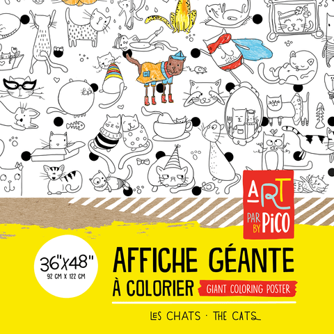 Coloriage géant - Les chats - PiCO Tatoo