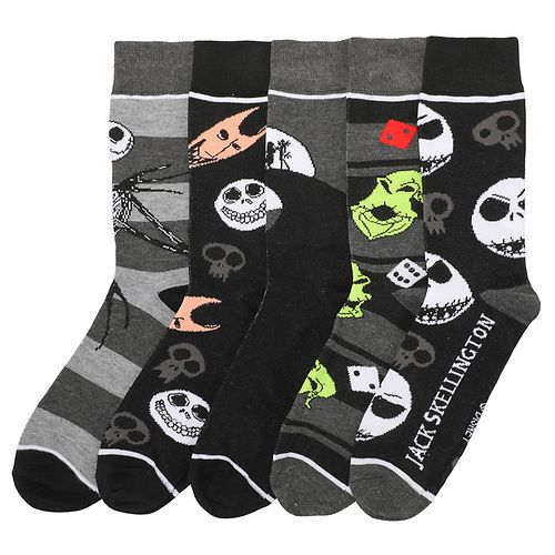NIGHTMARE BEFORE CHRISTMAS - Mixed Placed Art And Tossed Character Art Casual Crew Socks