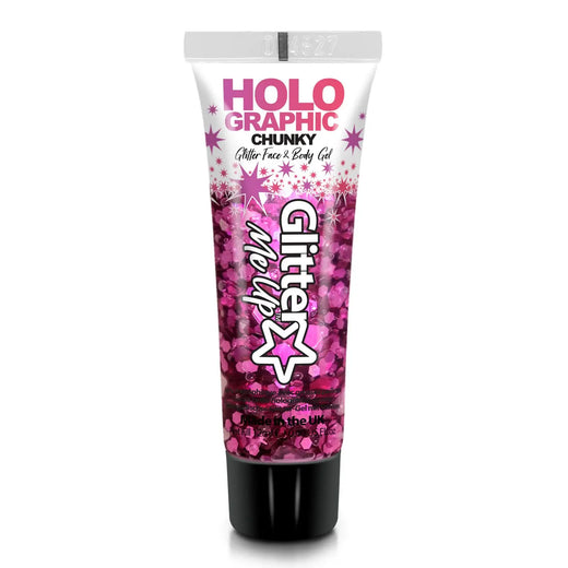 Gels holographiques à paillettes épaisses pour visage et corps - Princess Pink