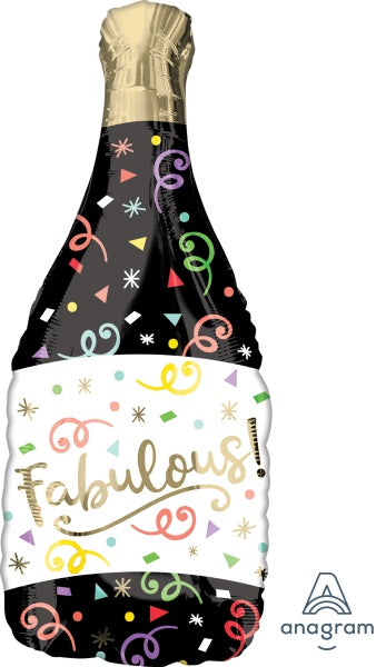 "Fabulous" champagne bottle - giant foil balloon - 36 inches - 36"