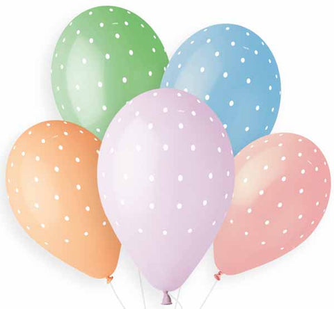 Gemar Balloon - Pastel with Polka Dots - 13"