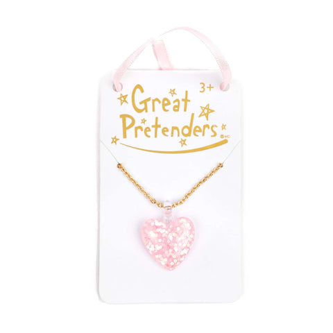 Boutique Glitter Heart Necklace, Assorted