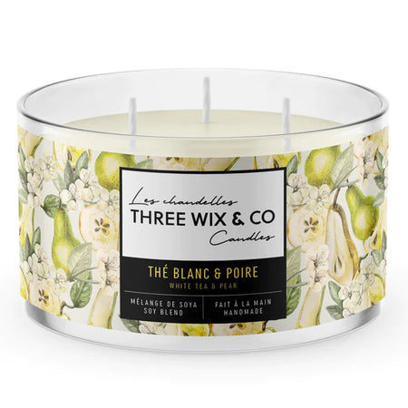 WHITE TEA & PEAR Candle - Three Wix And Co