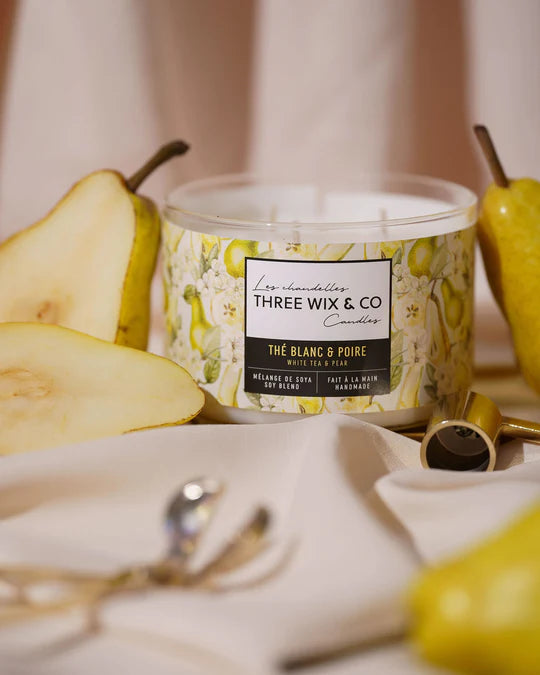 WHITE TEA & PEAR Candle - Three Wix And Co