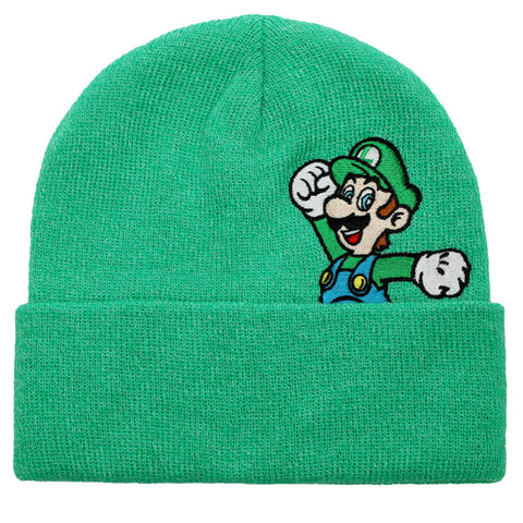 SUPER MARIO - LUIGI PEEKABOO EMB MARLED ACRYLIC KNIT KC