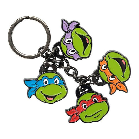 TMNT- 4 Turtles Heads Keychain