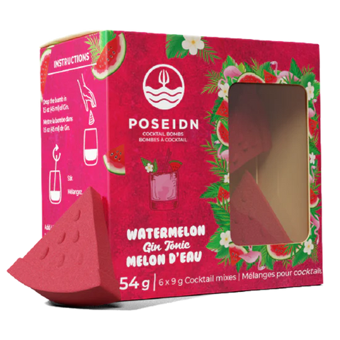 Watermelon - Box of 6 Cocktail Bombs (Gin and tonic) - Poseidn