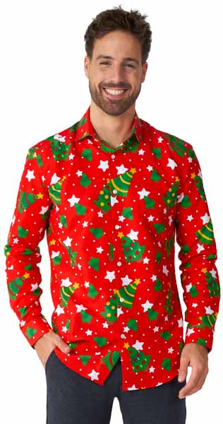 Red Trees and Stars Shirt - Christmas - Suitmeister