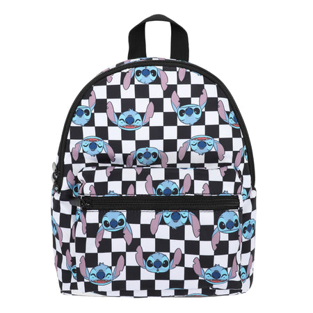 DISNEY - BLK/WHT CHECKER STITCH NYLON M Z/A BACKPACK