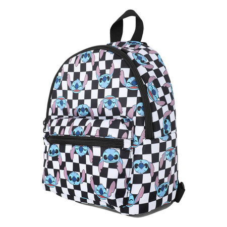 DISNEY - BLK/WHT CHECKER STITCH NYLON M Z/A BACKPACK